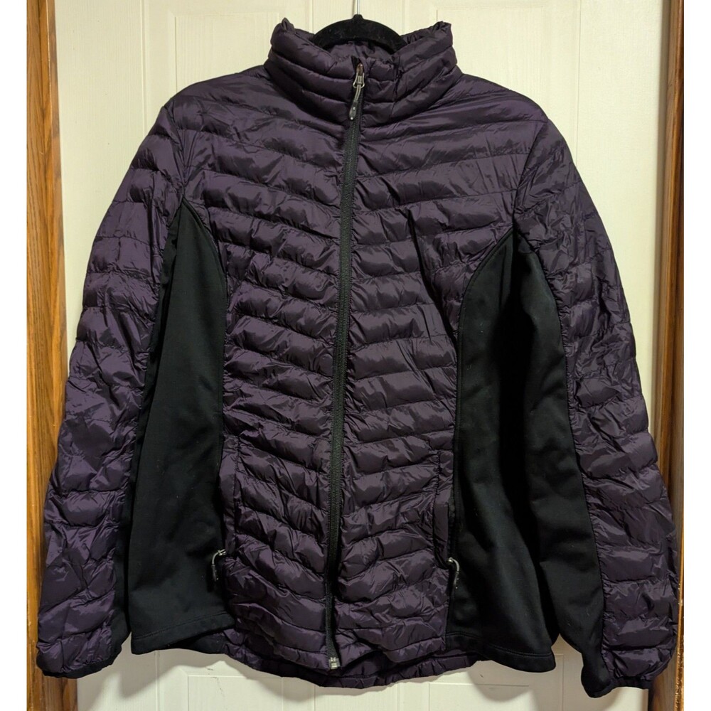 32 Degrees 32 Heat Women's Full Zip Quilted Puffer Jacket Purple/Black Size L